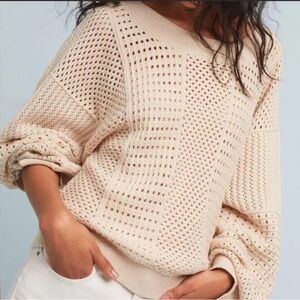 Free People Moth Women's Cream Knit Sweater